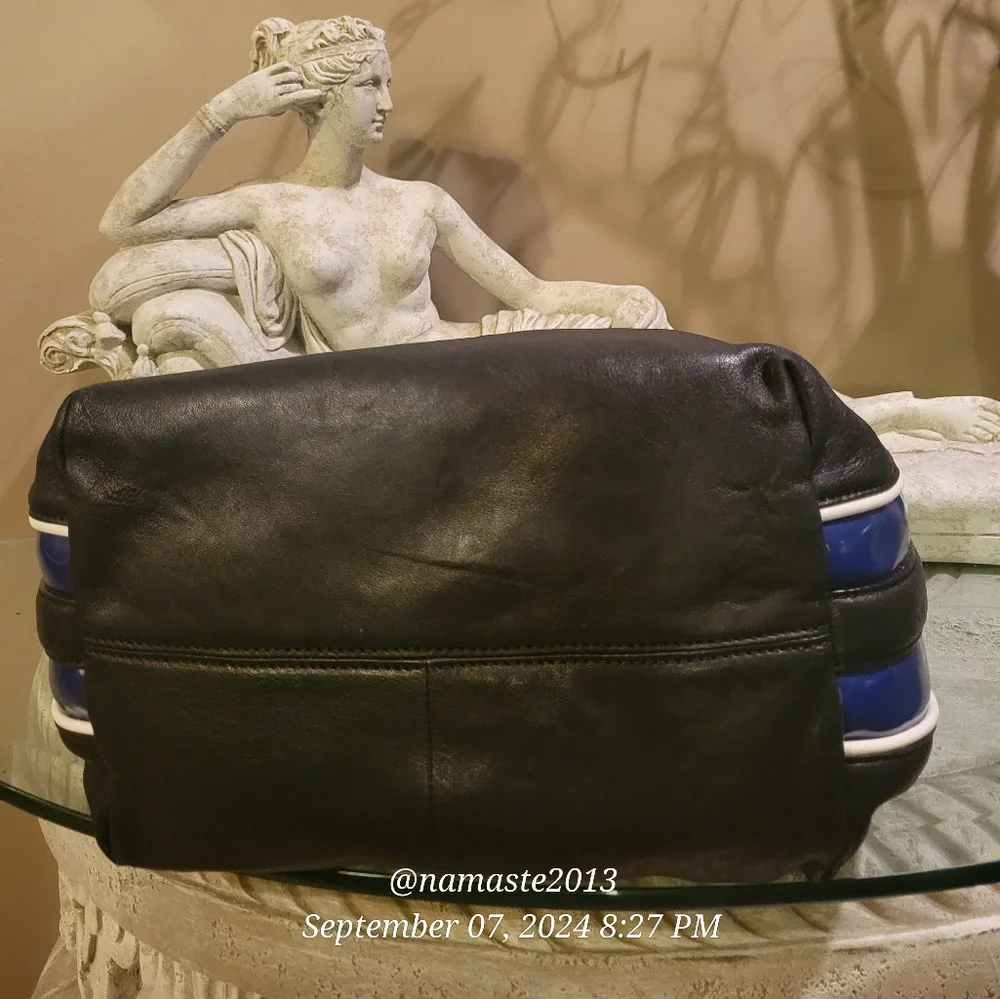 L.A.M.B.  Gwen Stefani Leather Shoulder Hobo Bag Side Stripe NWOT Designer #30